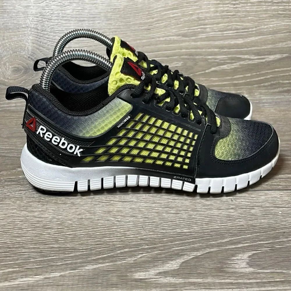 Reebok CrossFit ZQuick 2.0 Nanoweb Mens Sz 5/Womens 6.5 Black Neon Green Sneaker